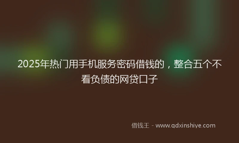 2025年热门用手机服务密码借钱的,整合五个不看负债的网贷口子
