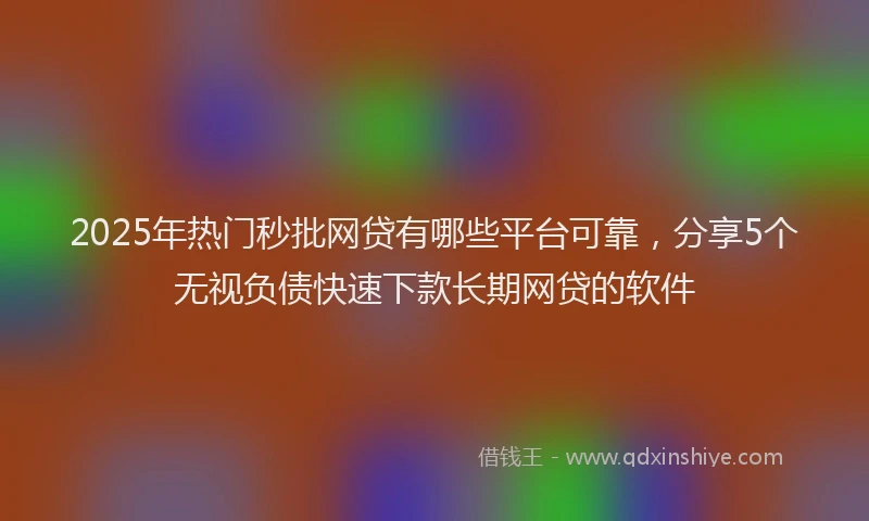 2025年热门秒批网贷有哪些平台可靠，分享5个无视负债快速下款长期网贷的软件
