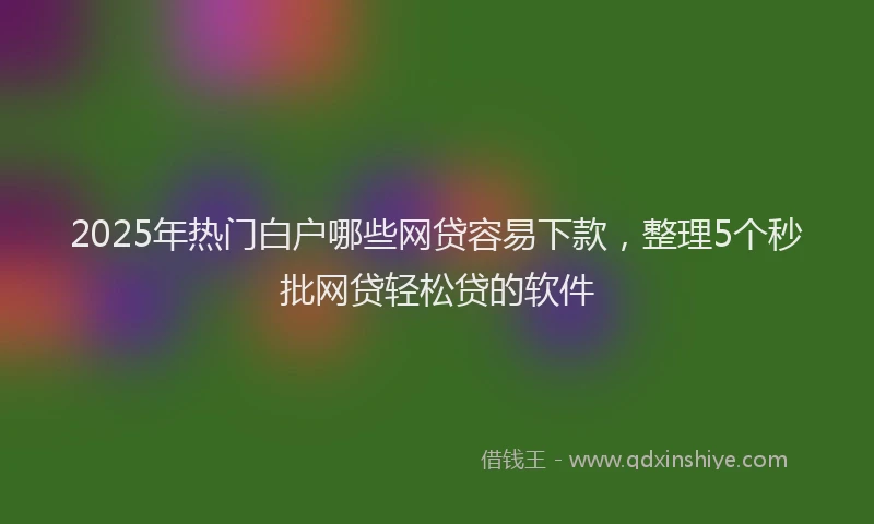 2025年热门白户哪些网贷容易下款，整理5个秒批网贷轻松贷的软件