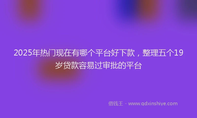 2025年热门现在有哪个平台好下款，整理五个19岁贷款容易过审批的平台