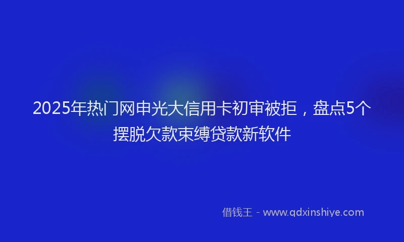 2025年热门网申光大信用卡初审被拒，盘点5个摆脱欠款束缚贷款新软件