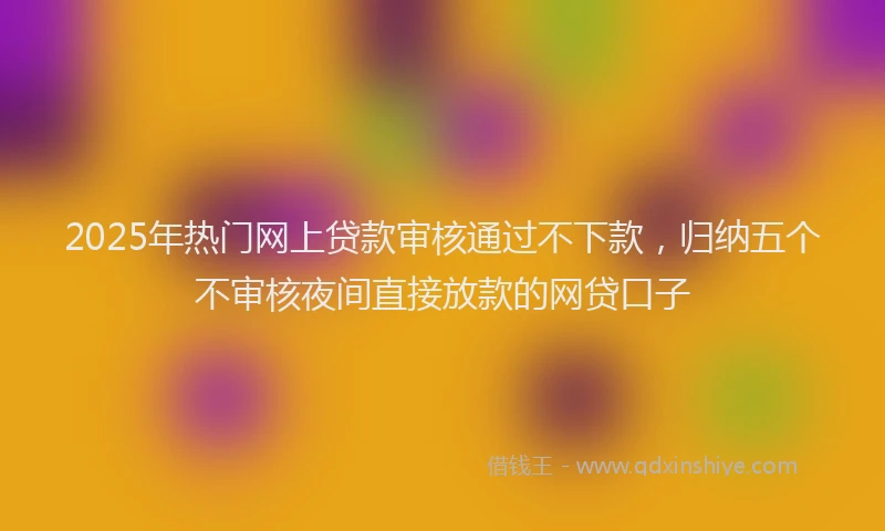 2025年热门网上贷款审核通过不下款,归纳五个不审核夜间直接放款的网贷口子
