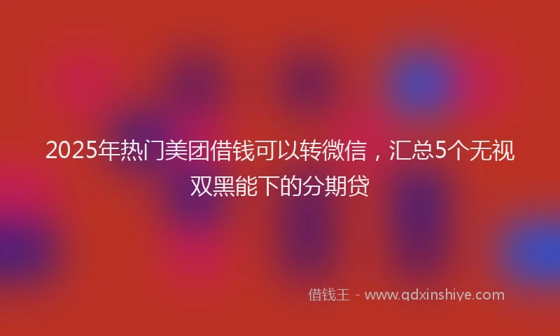 2025年热门美团借钱可以转微信,汇总5个无视双黑能下的分期贷