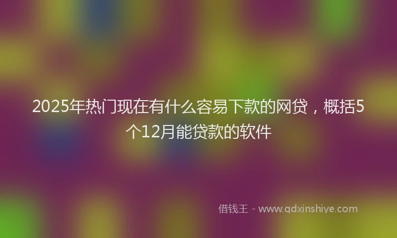2025年热门现在有什么容易下款的网贷，概括5个12月能贷款的软件