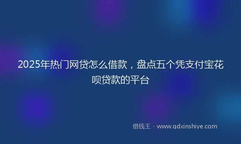 2025年热门网贷怎么借款,盘点五个凭支付宝花呗贷款的平台