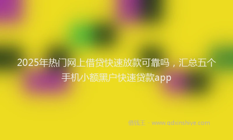 2025年热门网上借贷快速放款可靠吗，汇总五个手机小额黑户快速贷款app