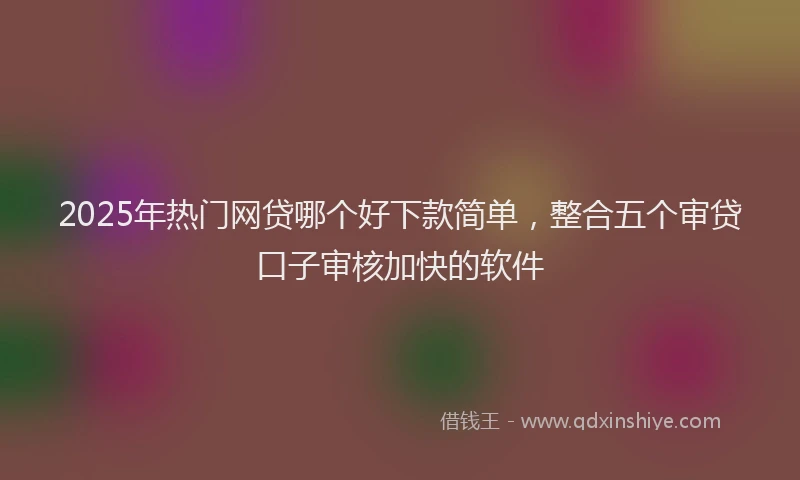 2025年热门网贷哪个好下款简单，整合五个审贷口子审核加快的软件