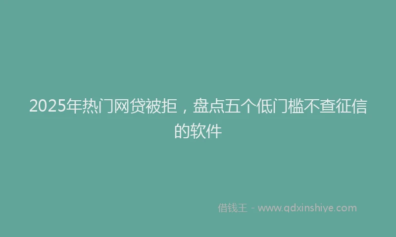 2025年热门网贷被拒，盘点五个低门槛不查征信的软件