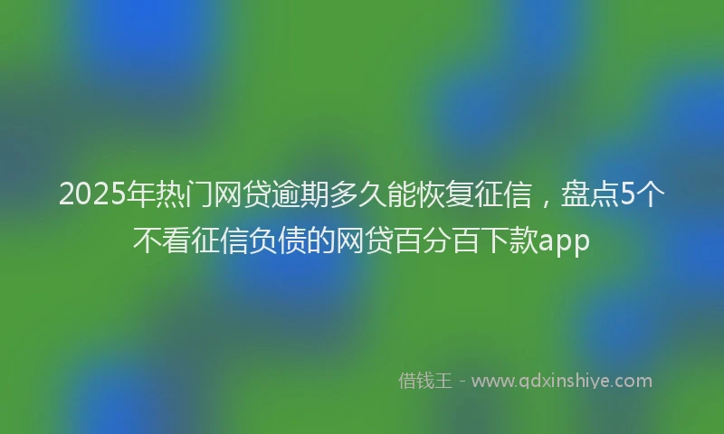 2025年热门网贷逾期多久能恢复征信，盘点5个不看征信负债的网贷百分百下款app