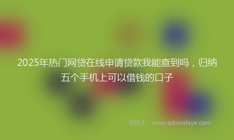2025年热门网贷在线申请贷款我能查到吗，归纳五个手机上可以借钱的口子