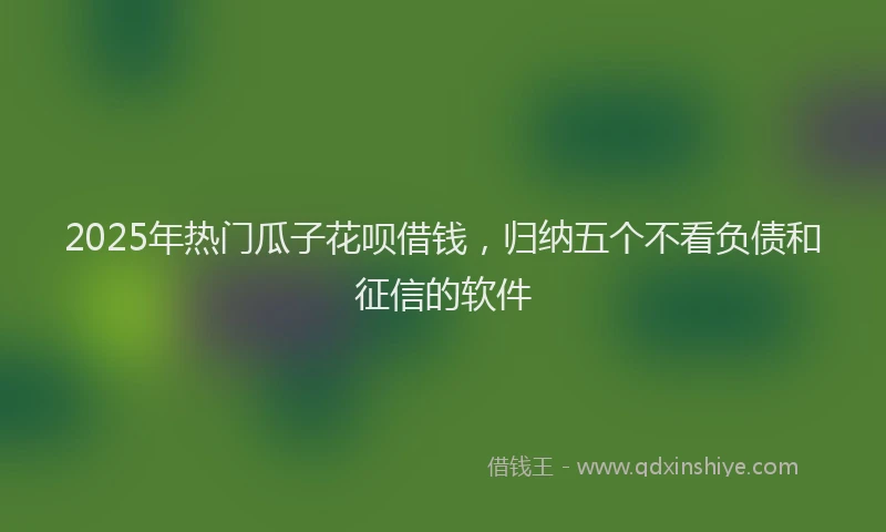 2025年热门瓜子花呗借钱，归纳五个不看负债和征信的软件