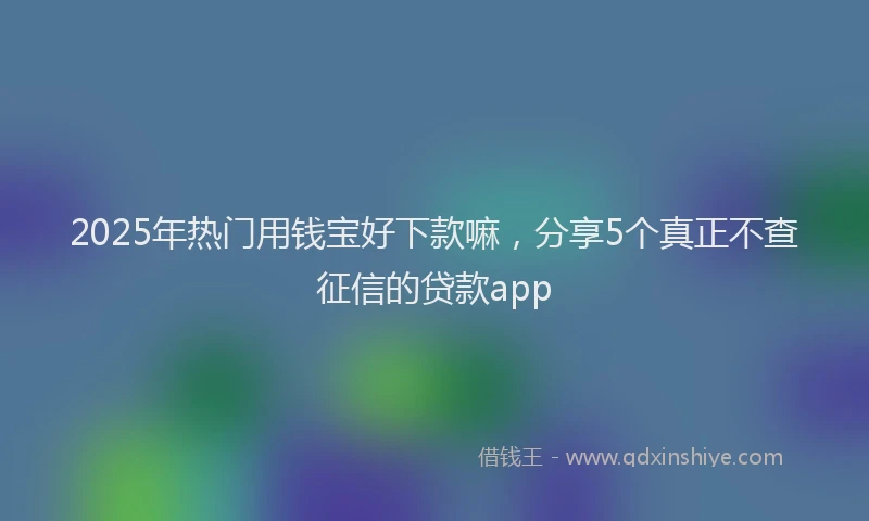 2025年热门用钱宝好下款嘛，分享5个真正不查征信的贷款app