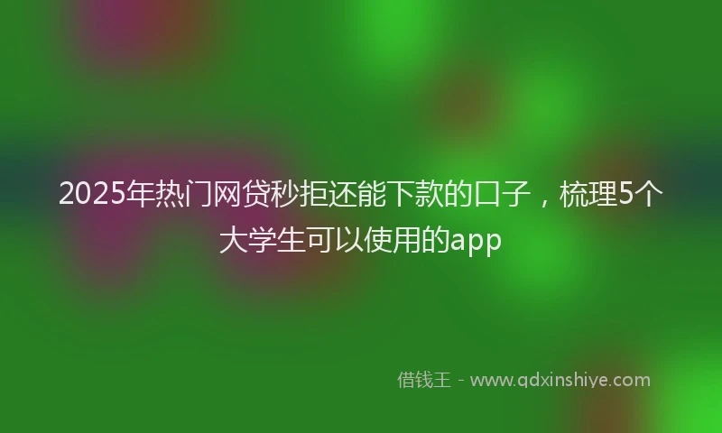 2025年热门网贷秒拒还能下款的口子，梳理5个大学生可以使用的app