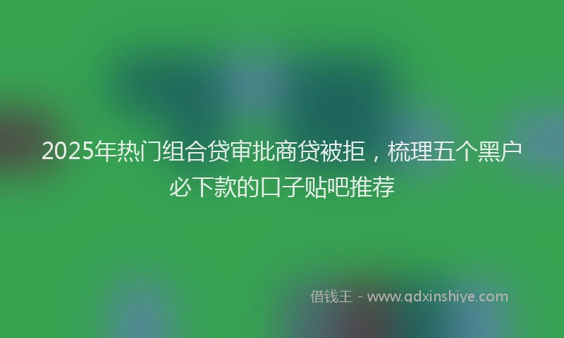 2025年热门组合贷审批商贷被拒，梳理五个黑户必下款的口子贴吧推荐