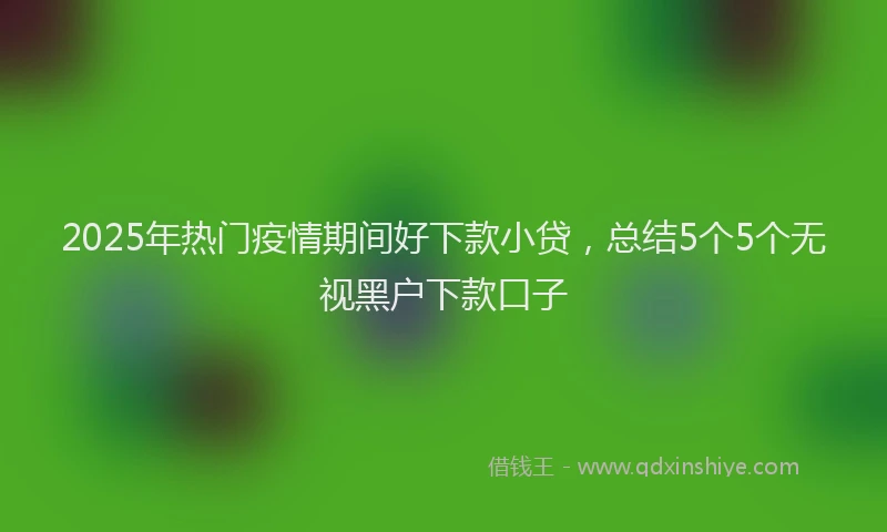 2025年热门疫情期间好下款小贷,总结5个5个无视黑户下款口子