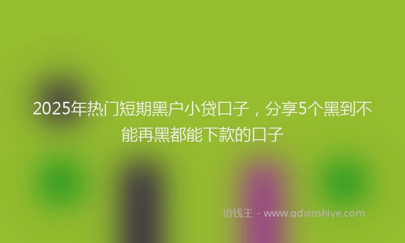 2025年热门短期黑户小贷口子，分享5个黑到不能再黑都能下款的口子