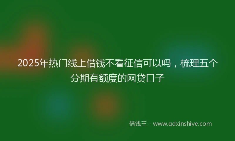 2025年热门线上借钱不看征信可以吗，梳理五个分期有额度的网贷口子