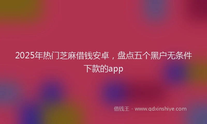 2025年热门芝麻借钱安卓，盘点五个黑户无条件下款的app