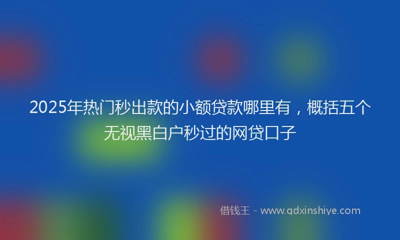 2025年热门秒出款的小额贷款哪里有，概括五个无视黑白户秒过的网贷口子