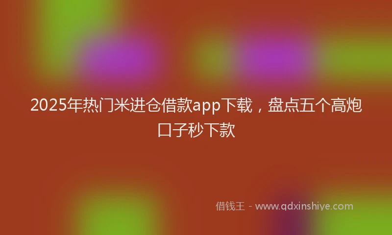 2025年热门米进仓借款app下载，盘点五个高炮口子秒下款