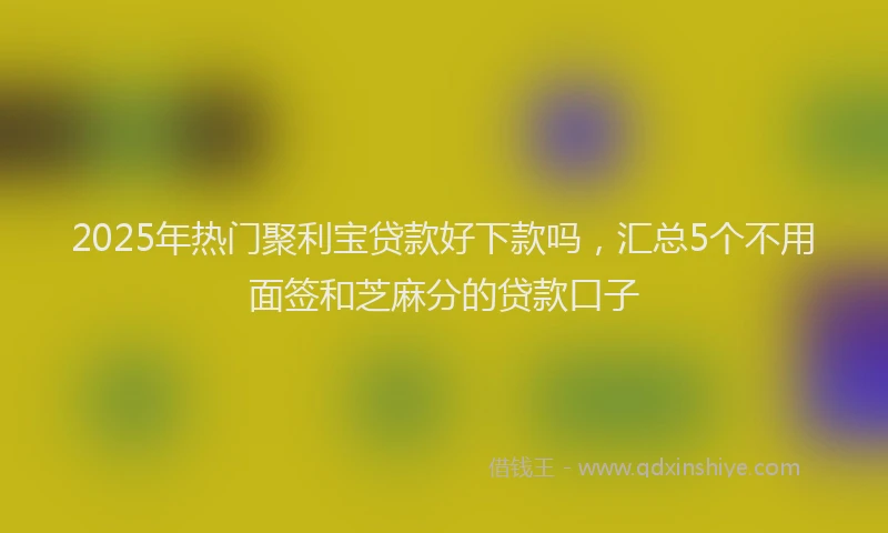 2025年热门聚利宝贷款好下款吗，汇总5个不用面签和芝麻分的贷款口子