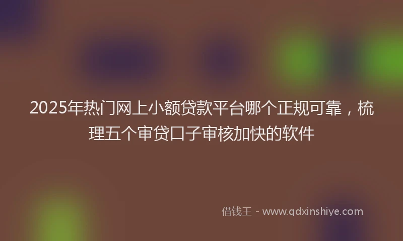 2025年热门网上小额贷款平台哪个正规可靠，梳理五个审贷口子审核加快的软件