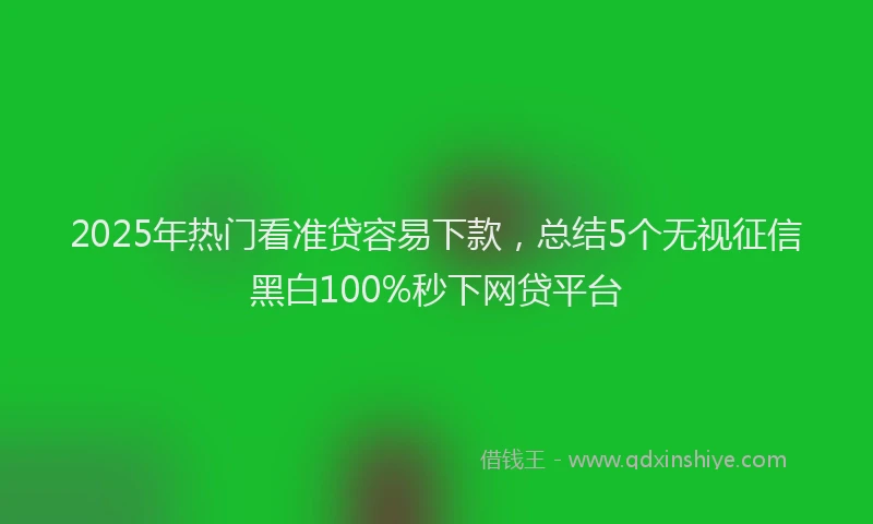2025年热门看准贷容易下款，总结5个无视征信黑白100%秒下网贷平台