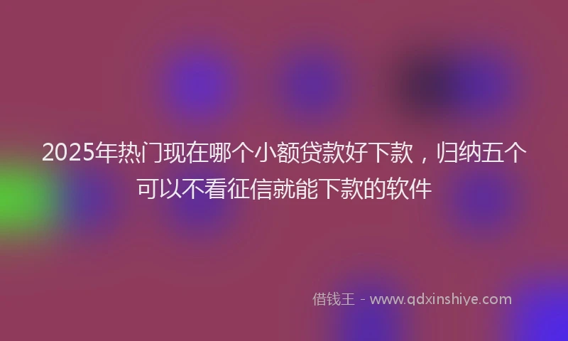 2025年热门现在哪个小额贷款好下款，归纳五个可以不看征信就能下款的软件
