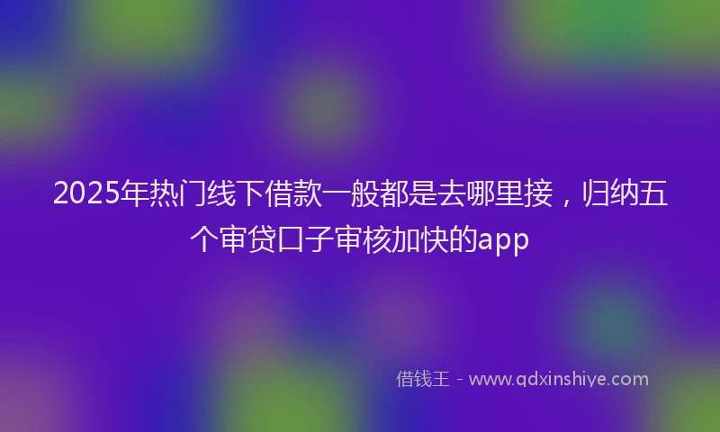 2025年热门线下借款一般都是去哪里接，归纳五个审贷口子审核加快的app