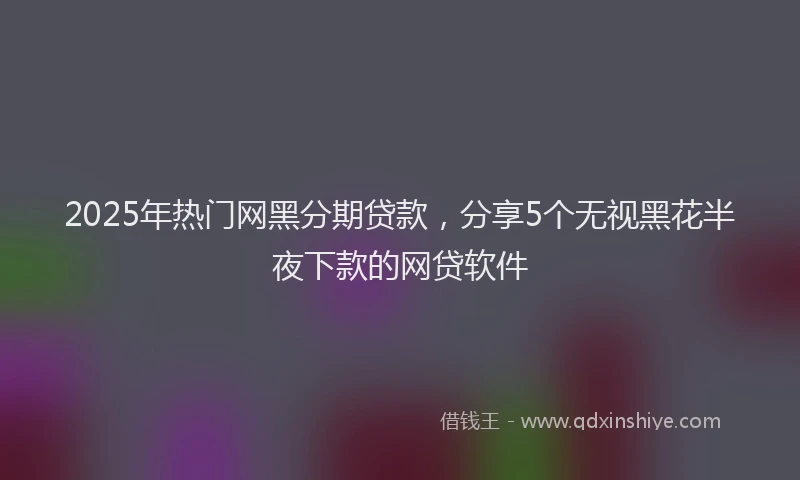 2025年热门网黑分期贷款，分享5个无视黑花半夜下款的网贷软件