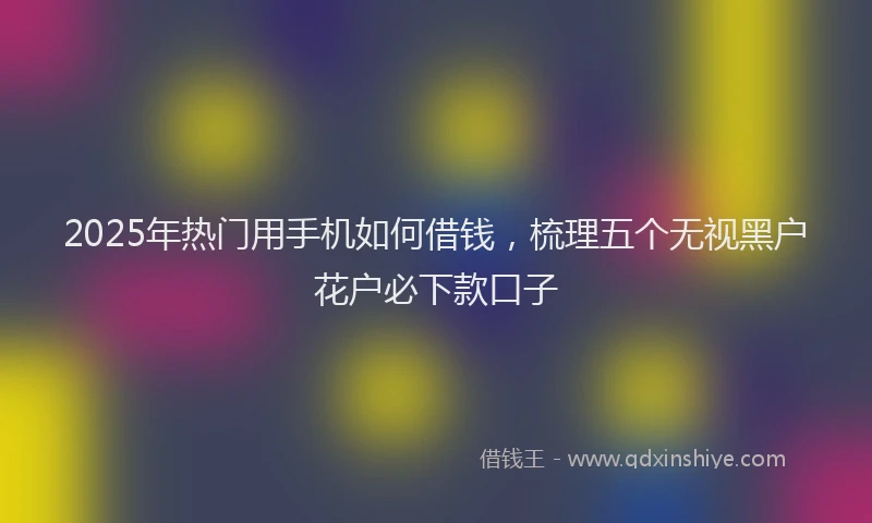 2025年热门用手机如何借钱,梳理五个无视黑户花户必下款口子