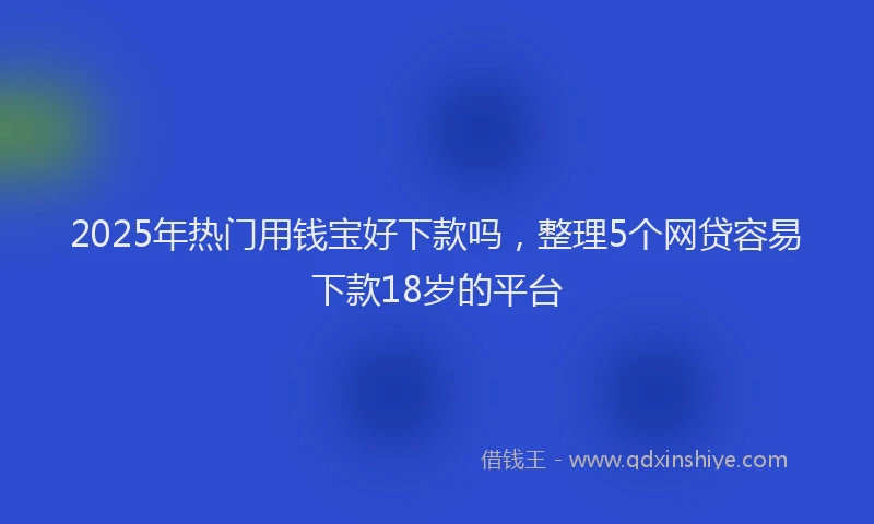 2025年热门用钱宝好下款吗，整理5个网贷容易下款18岁的平台