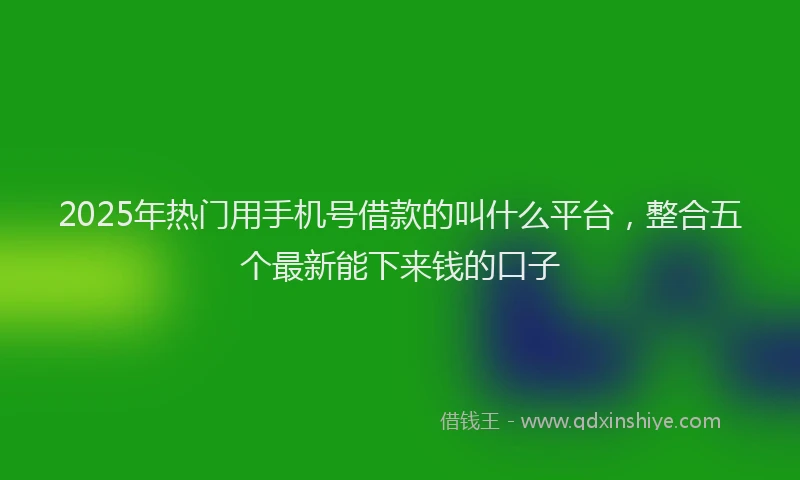 2025年热门用手机号借款的叫什么平台，整合五个最新能下来钱的口子