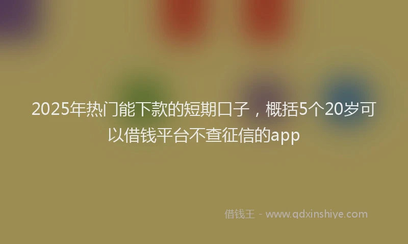 2025年热门能下款的短期口子,概括5个20岁可以借钱平台不查征信的app