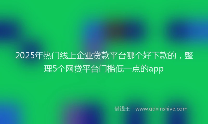 2025年热门线上企业贷款平台哪个好下款的，整理5个网贷平台门槛低一点的app