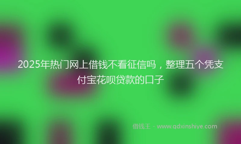 2025年热门网上借钱不看征信吗，整理五个凭支付宝花呗贷款的口子
