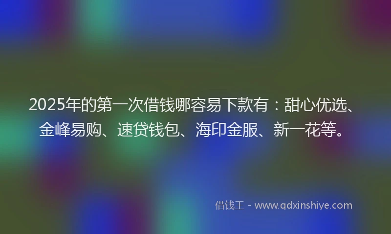 2025年的第一次借钱哪容易下款有:甜心优选、金峰易购、速贷钱包、海印金服、新一花等。