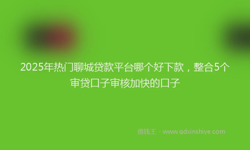2025年热门聊城贷款平台哪个好下款，整合5个审贷口子审核加快的口子