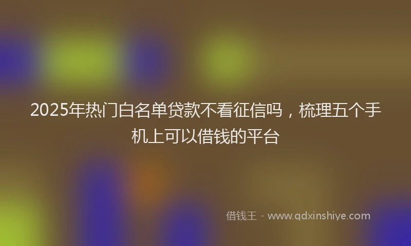 2025年热门白名单贷款不看征信吗，梳理五个手机上可以借钱的平台