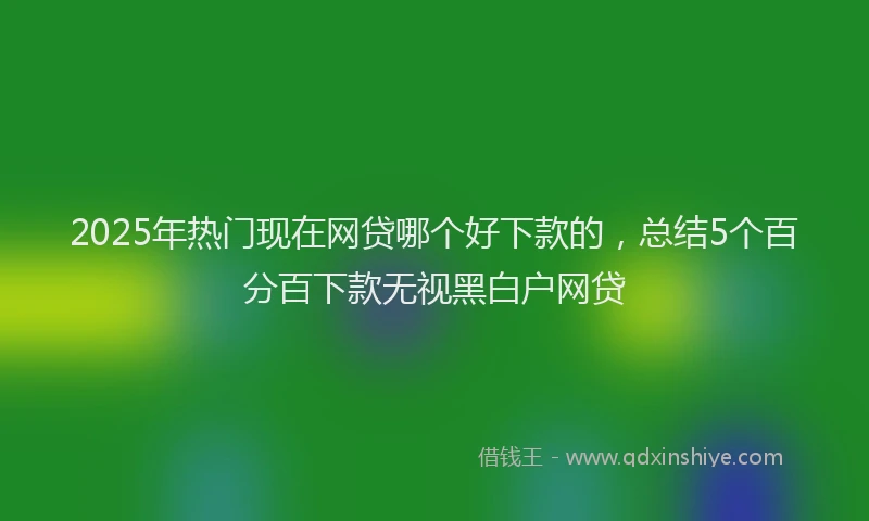 2025年热门现在网贷哪个好下款的，总结5个百分百下款无视黑白户网贷