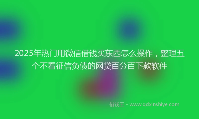 2025年热门用微信借钱买东西怎么操作，整理五个不看征信负债的网贷百分百下款软件