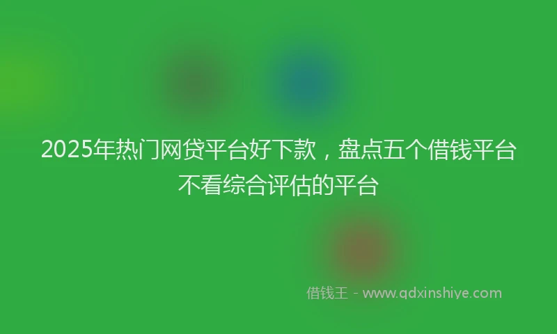 2025年热门网贷平台好下款，盘点五个借钱平台不看综合评估的平台