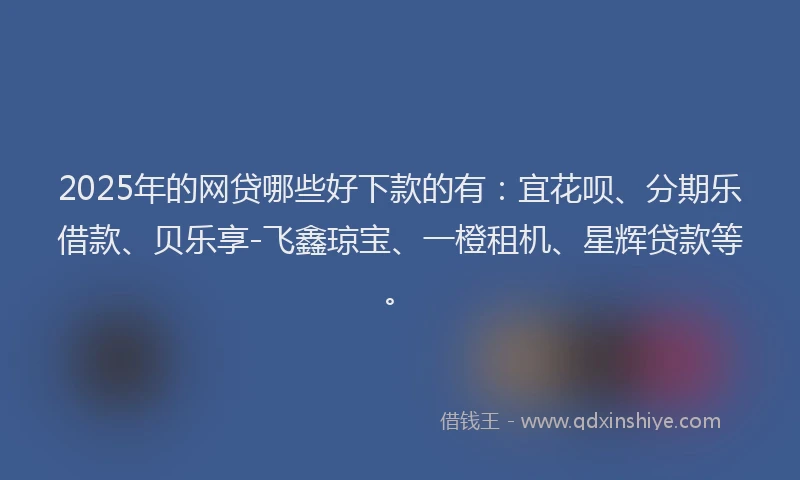 2025年的网贷哪些好下款的有：宜花呗、分期乐借款、贝乐享-飞鑫琼宝、一橙租机、星辉贷款等。