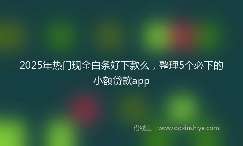 2025年热门现金白条好下款么，整理5个必下的小额贷款app