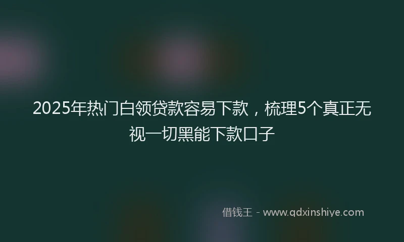 2025年热门白领贷款容易下款，梳理5个真正无视一切黑能下款口子