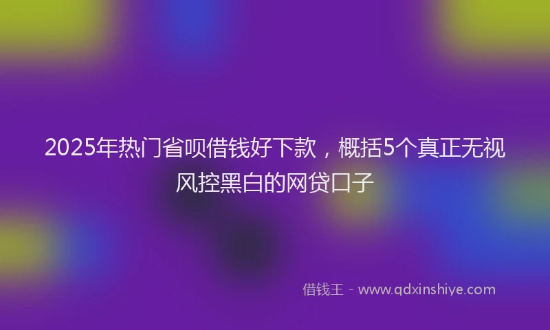 2025年热门省呗借钱好下款，概括5个真正无视风控黑白的网贷口子