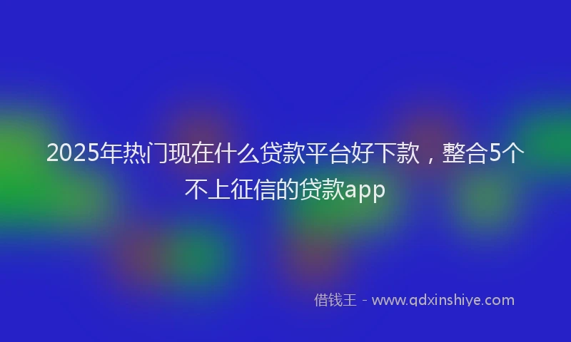 2025年热门现在什么贷款平台好下款，整合5个不上征信的贷款app