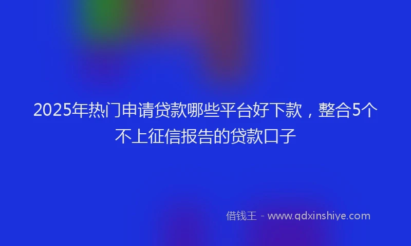 2025年热门申请贷款哪些平台好下款，整合5个不上征信报告的贷款口子