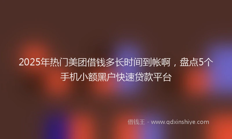 2025年热门美团借钱多长时间到帐啊,盘点5个手机小额黑户快速贷款平台