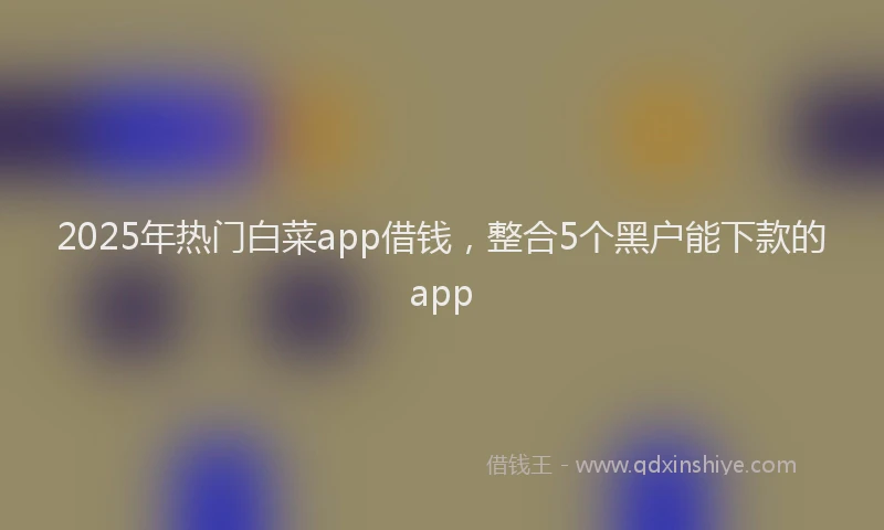 2025年热门白菜app借钱，整合5个黑户能下款的app
